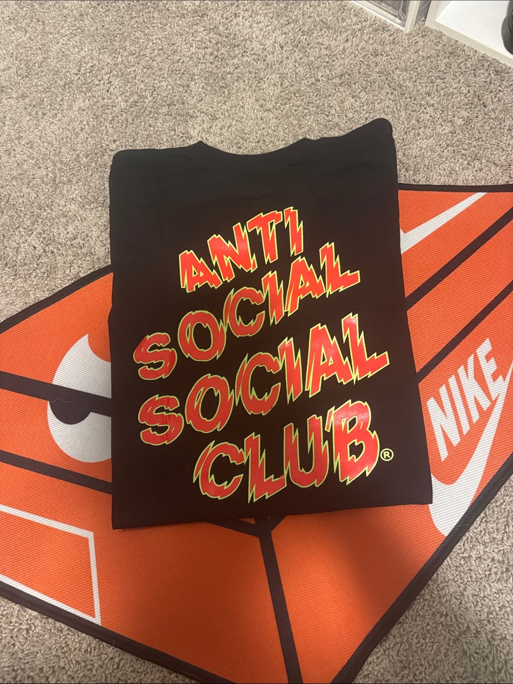 Anti Social Social Club Black Tee with Yellow & Red Lightning Logo
